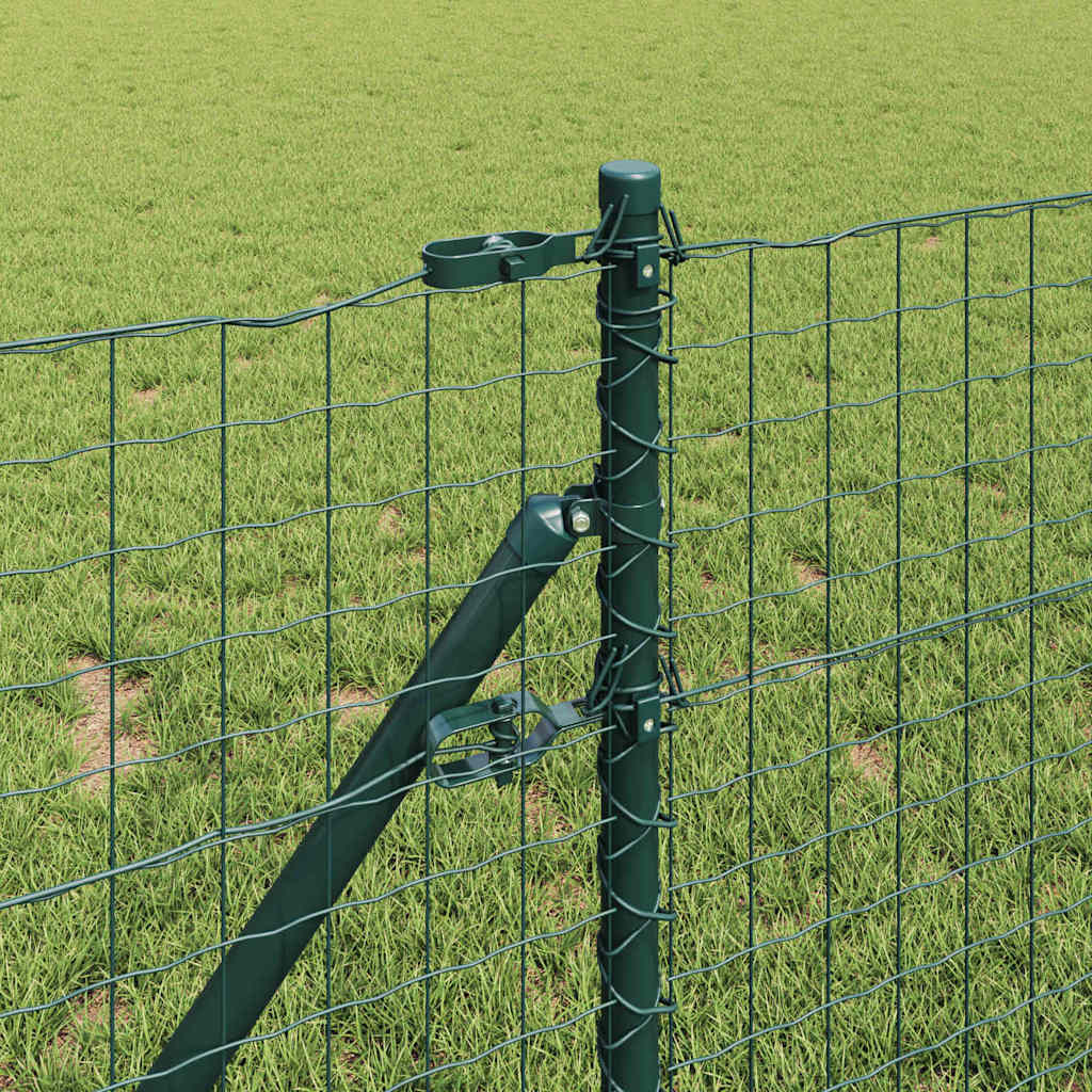 Fence Posts Manual 7 pcs Green Ø32mm 80 cm Galvanised steel