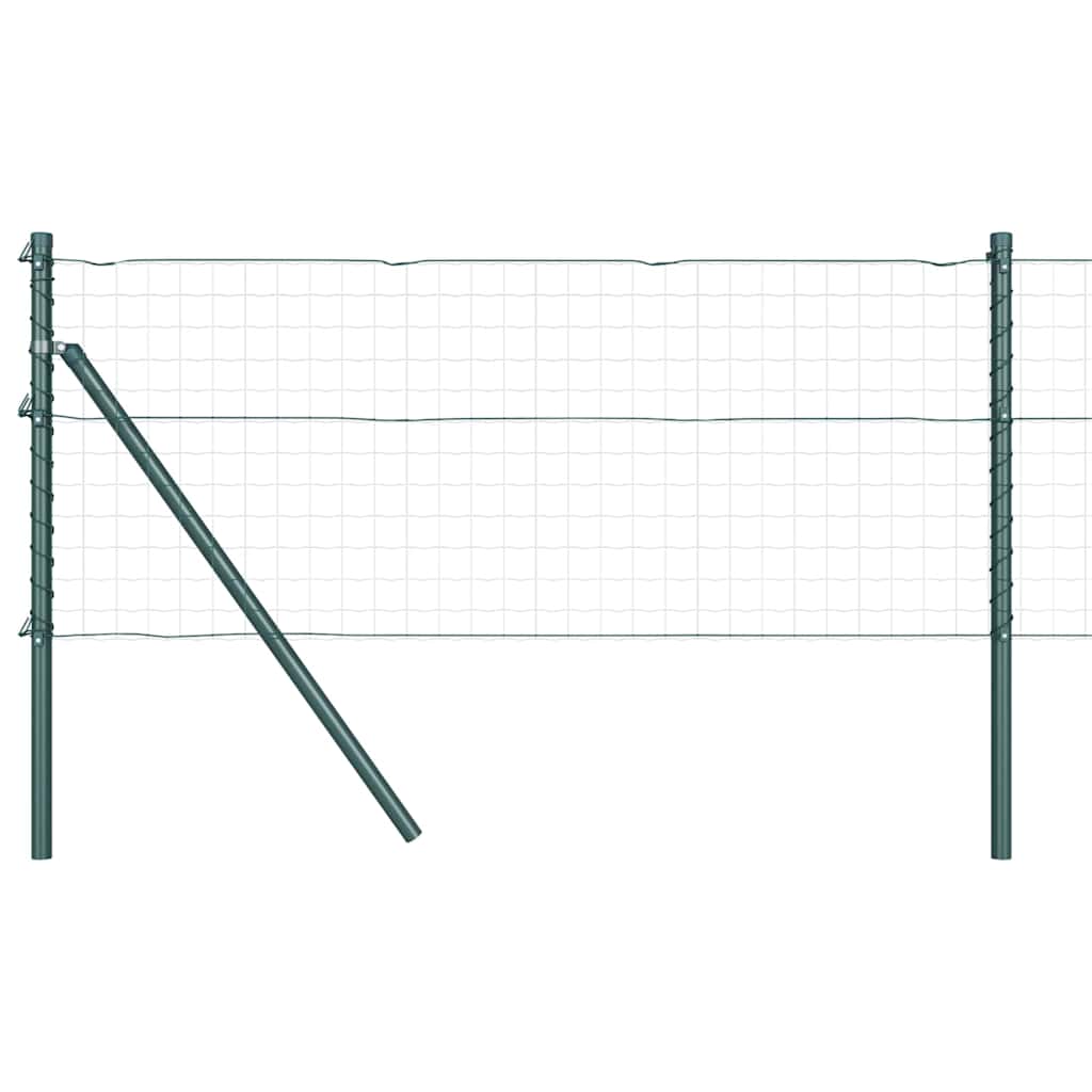 Fence Posts Manual 7 pcs Green Ø32mm 120 cm Galvanised steel