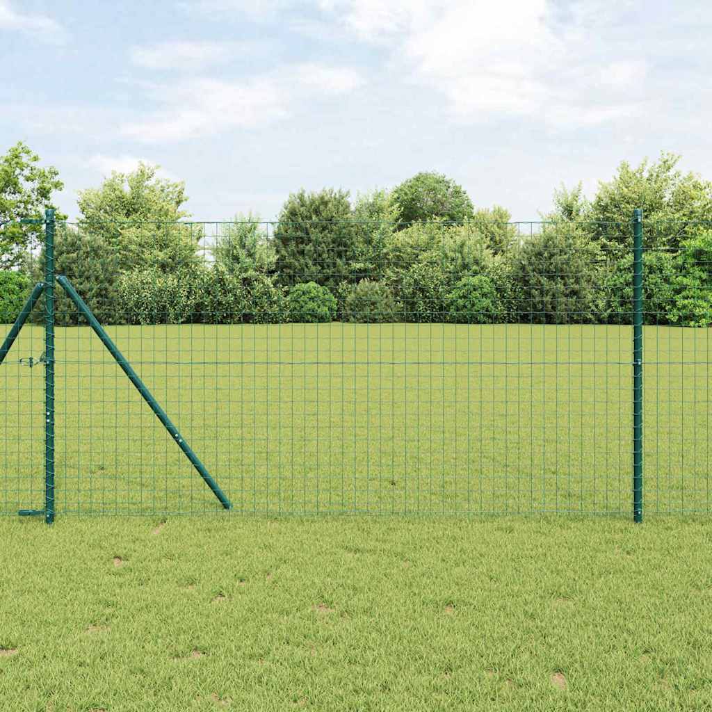 Fence Posts Manual 7 pcs Green Ø32mm 150 cm Galvanised steel