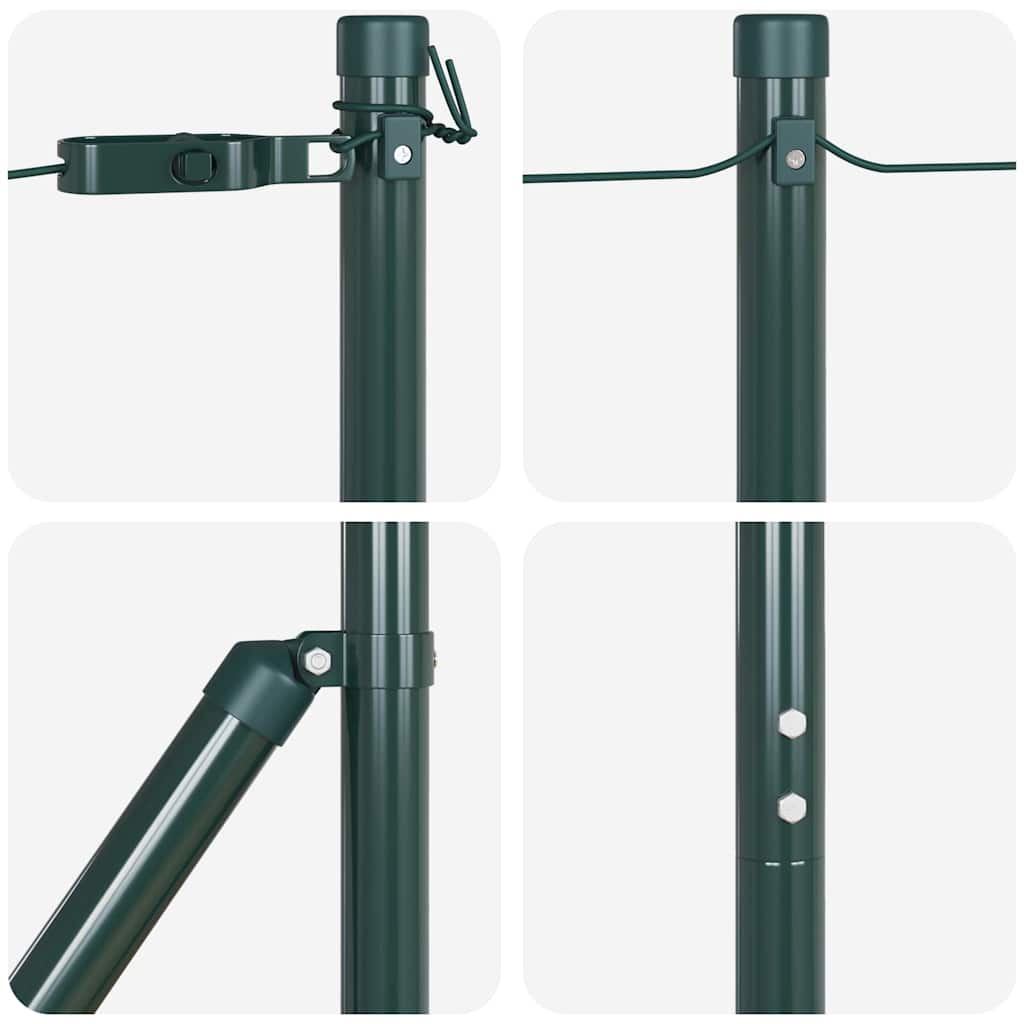 Fence Posts Manual 7 pcs Green Ø32mm 200 cm Galvanised steel