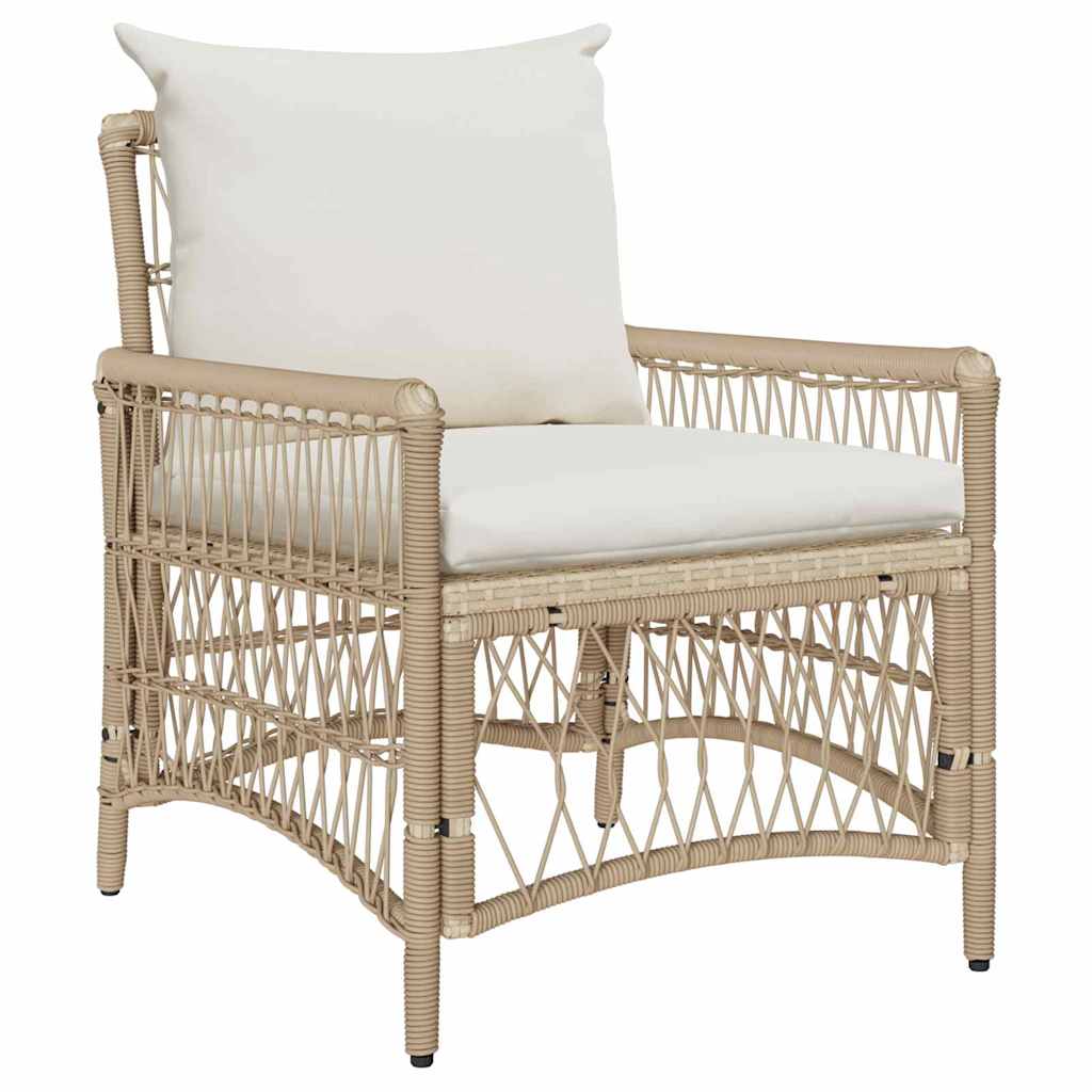 Garden Chair Beige 60 x 70 x 78cm Poly Rattan