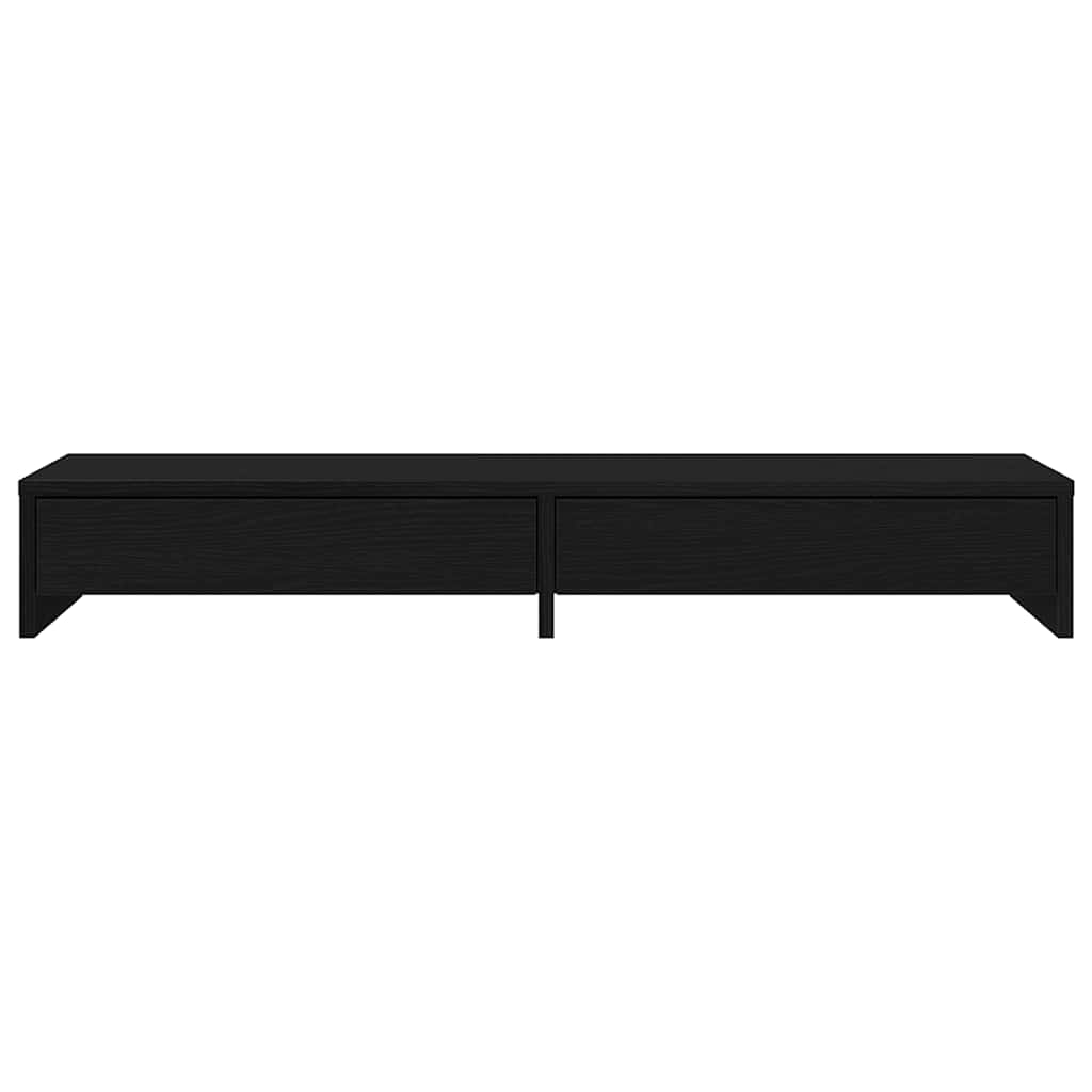 Monitor Stand with Drawers Black Oak 100x27x15cm Engineered Wood