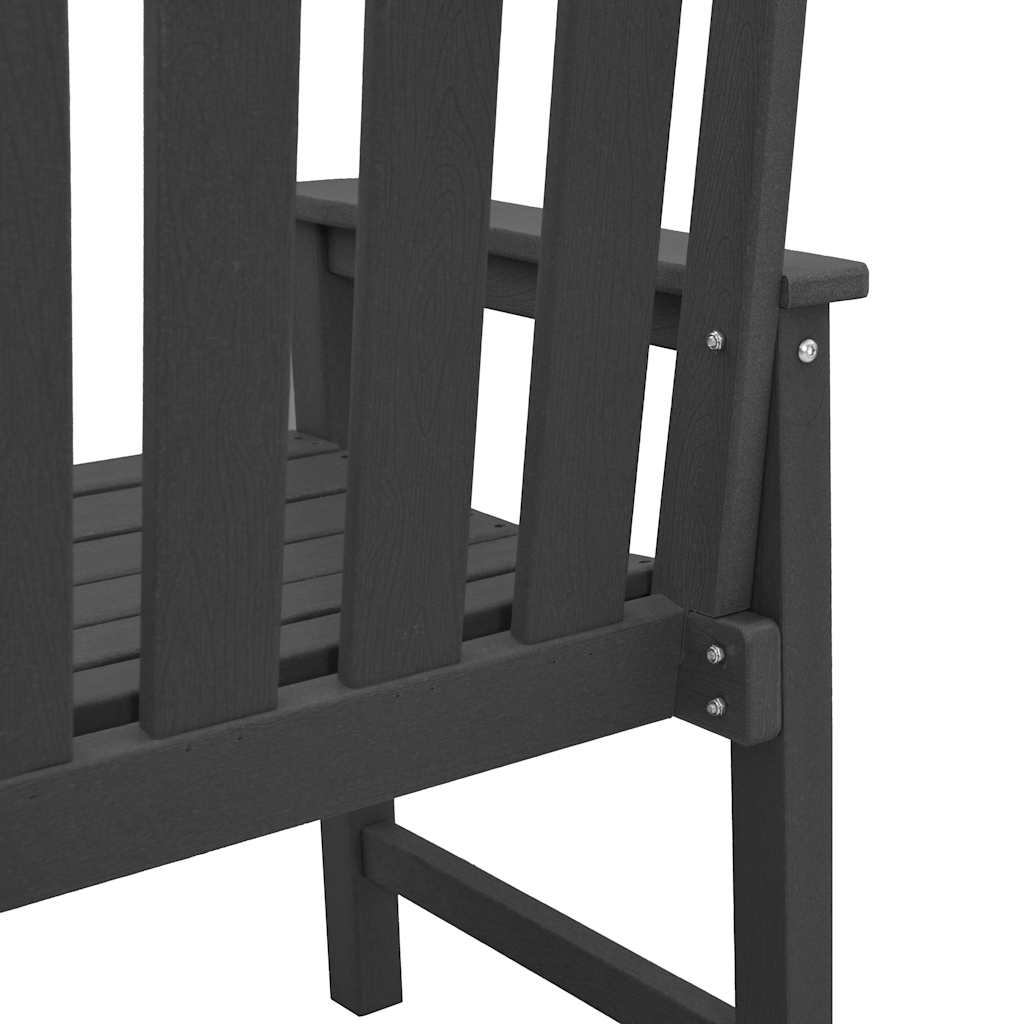 Garden Dining Chair. 2 pcs Black 65.5 x 59 x 88cm HDPE