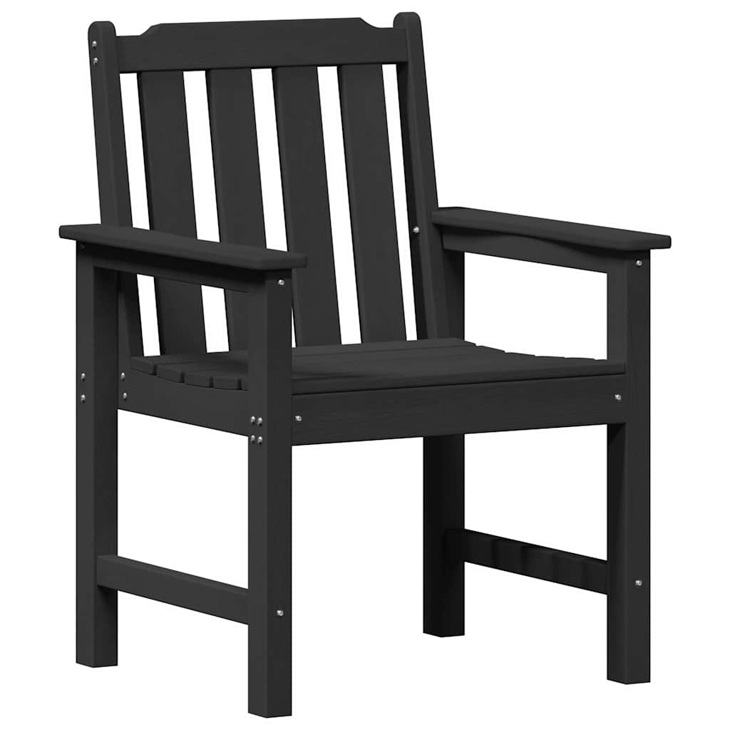 Garden Dining Chair. 2 pcs Black 65.5 x 59 x 88cm HDPE