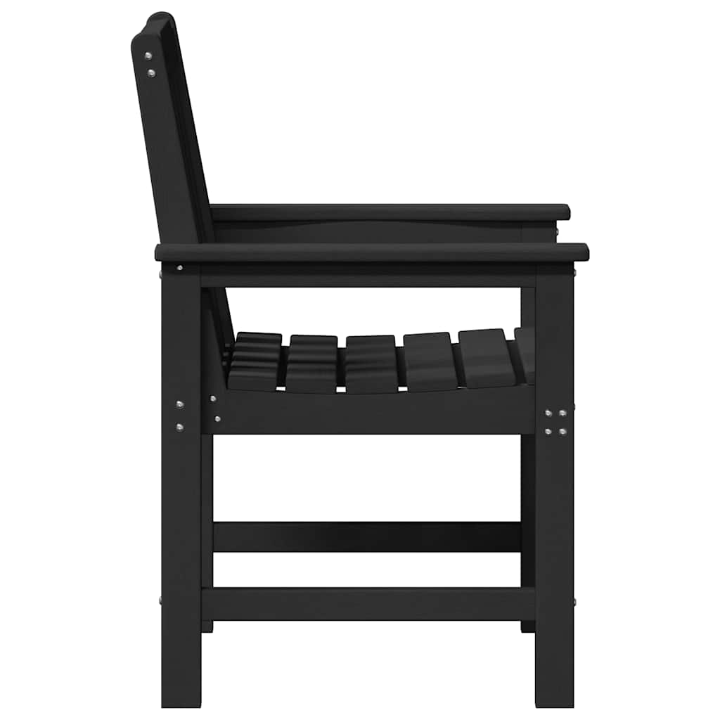 Garden Dining Chair. 2 pcs Black 65.5 x 59 x 88cm HDPE
