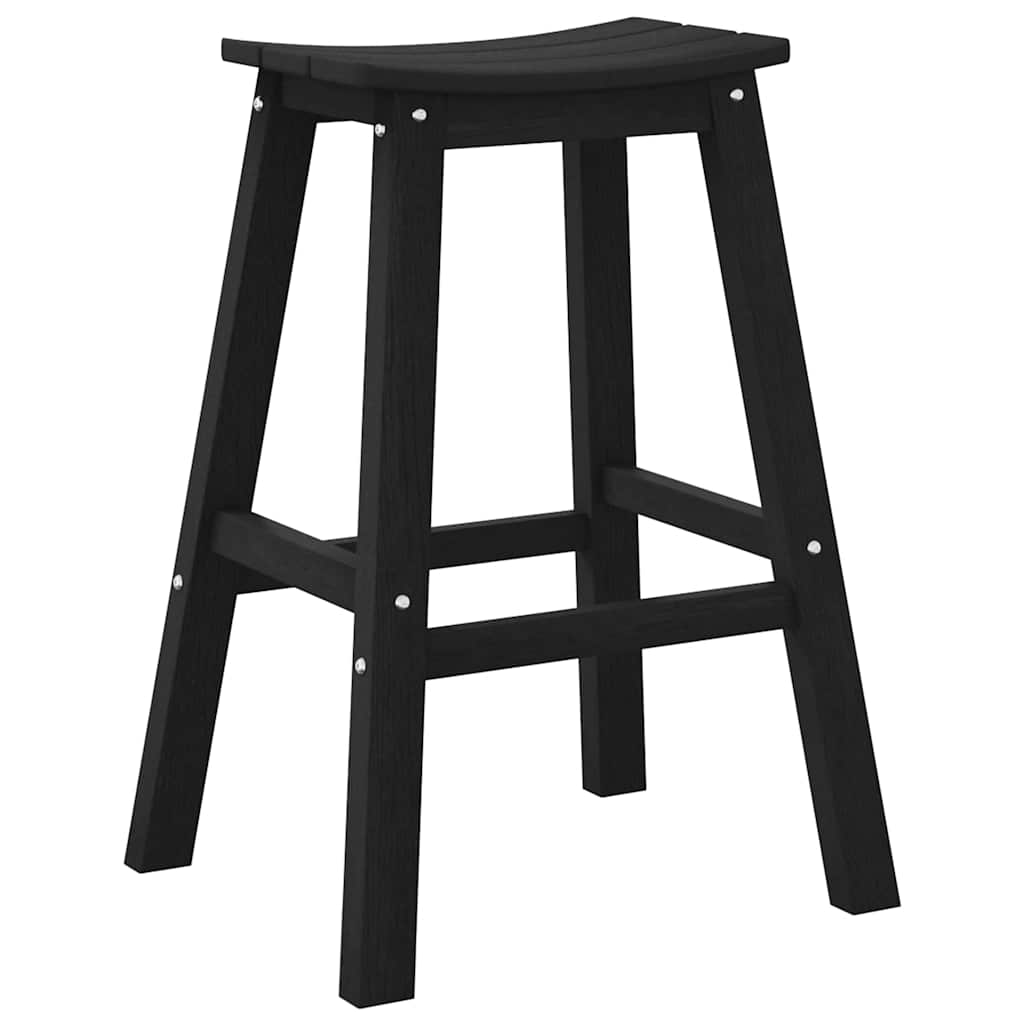 Bar Stool 2 pcs Black 52 x 43 x 73.5cm HDPE