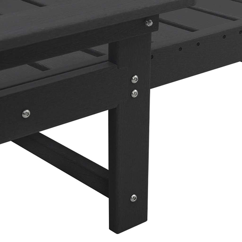 Sun Lounger Black 73.5 x 92 x 90cm HDPE