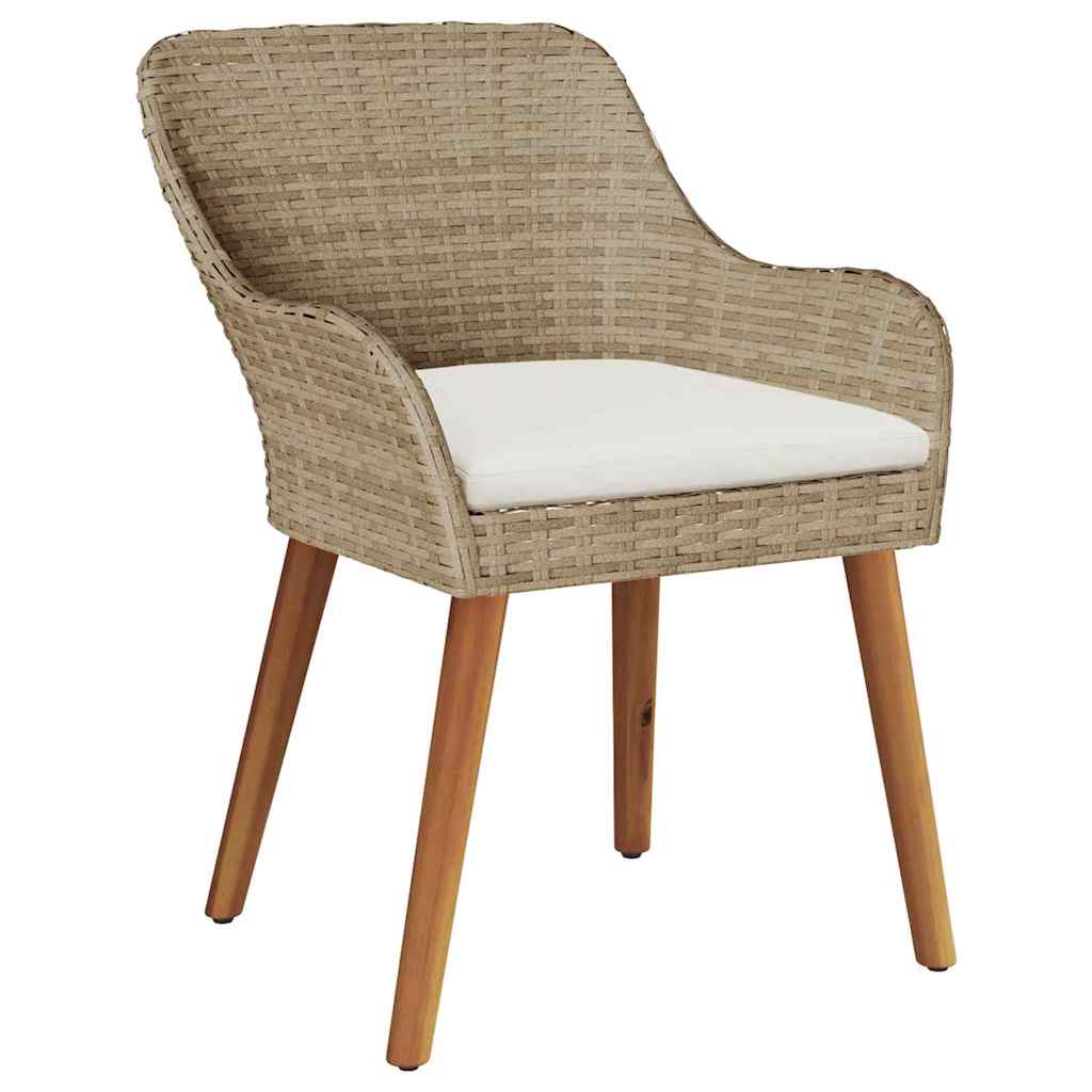 Garden Chair 2 pcs Beige 55 x 62.5 x 82cm Poly Rattan