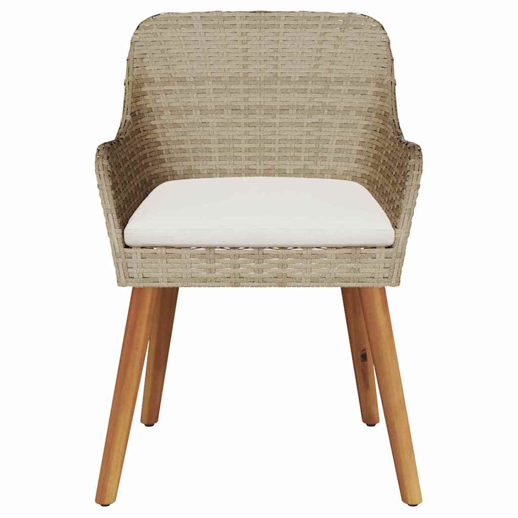 Garden Chair 2 pcs Beige 55 x 62.5 x 82cm Poly Rattan