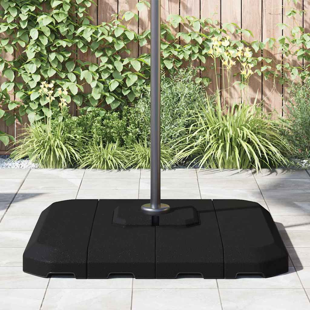 Cantilever Parasol Base Set 4 pcs Black 98 x 98 x 13 cm Plastic