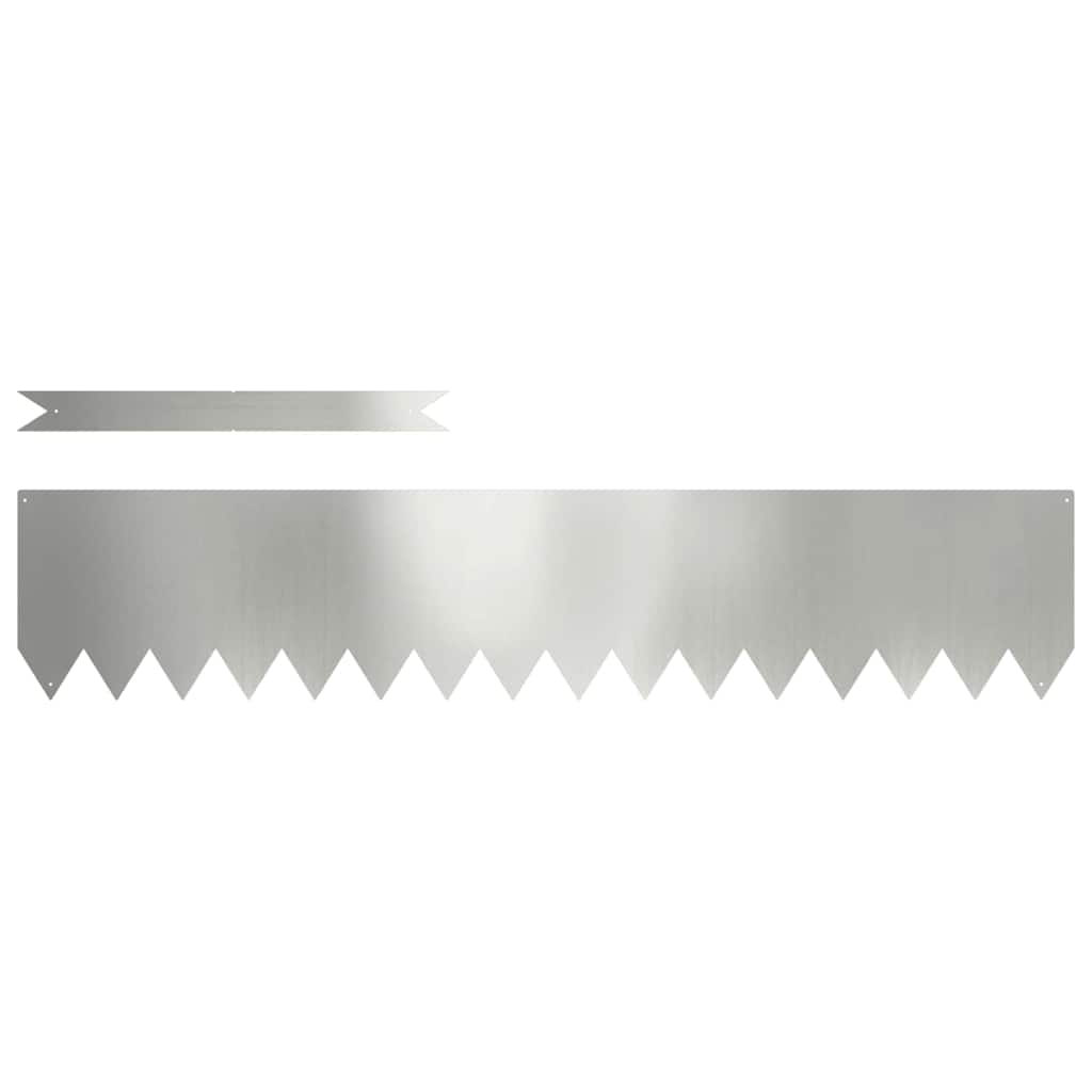 Lawn Edging 50 pcs Silver 100 x 0.05 x 20 cm Galvanised Steel