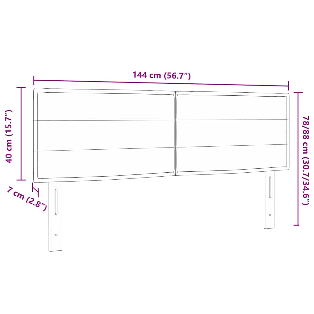 Headboard Height Adjustable Dark grey 140 cm Fabric