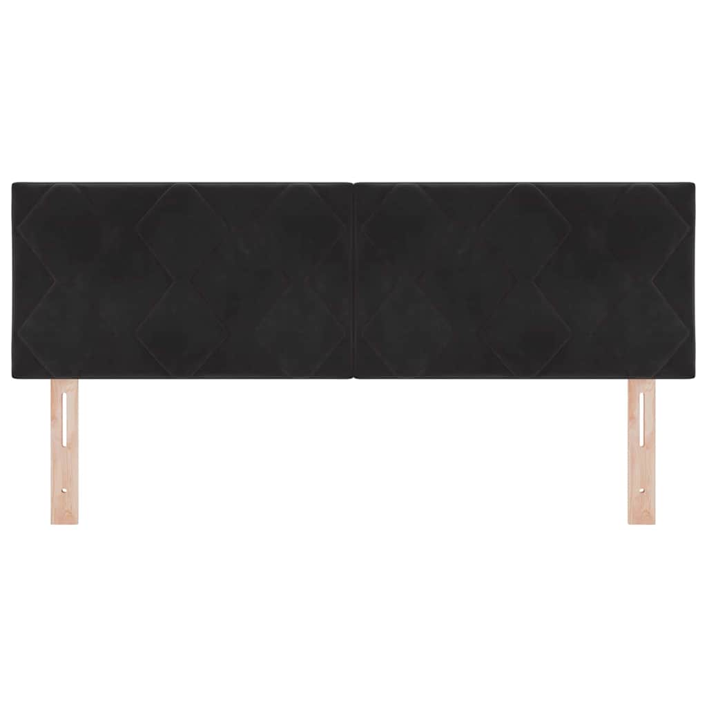 Headboard Height Adjustable with Headboard Black 144 cm Velvet