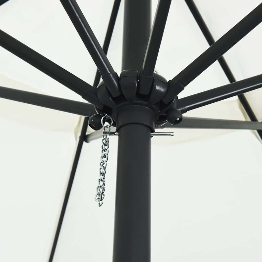 Garden Parasol White and Black 395 x 395 x 245 cm