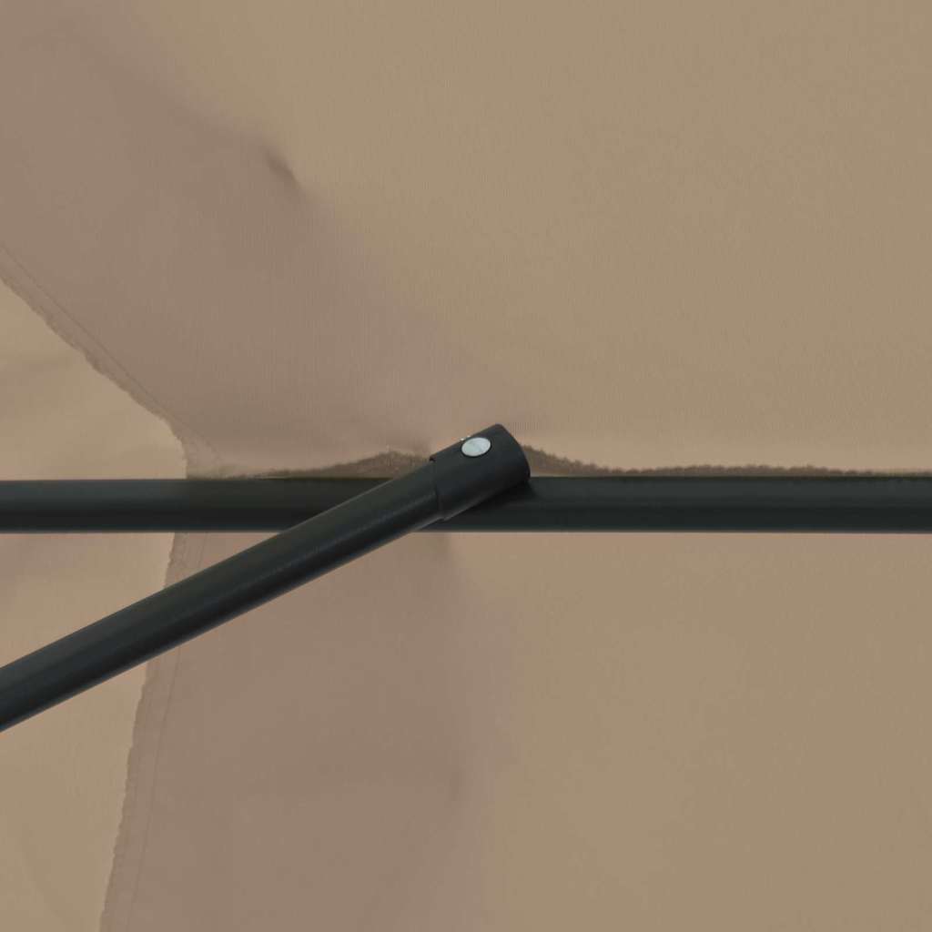 Garden Parasol Taupe and Black 395 x 395 x 245 cm