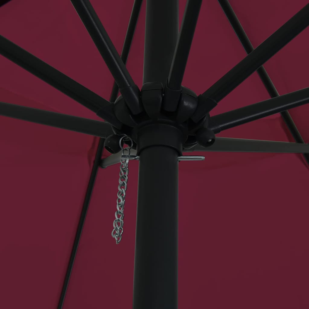 Garden Parasol Red and Black 395 x 395 x 245 cm