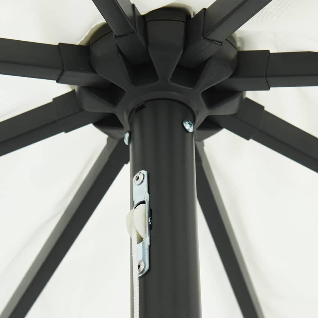 Garden Parasol White and Black 395 x 395 x 245 cm