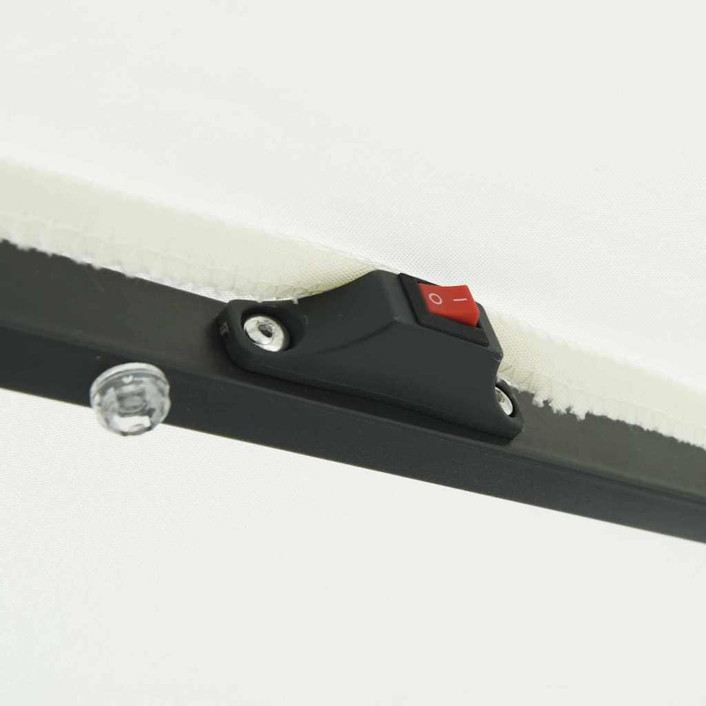 Garden Parasol White and Black 395 x 395 x 245 cm