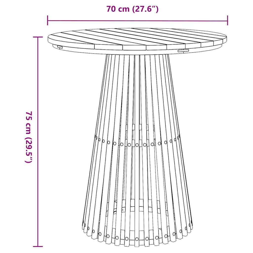 Garden Dining Table Brown 70 x 70 x 75 cm Solid teak wood