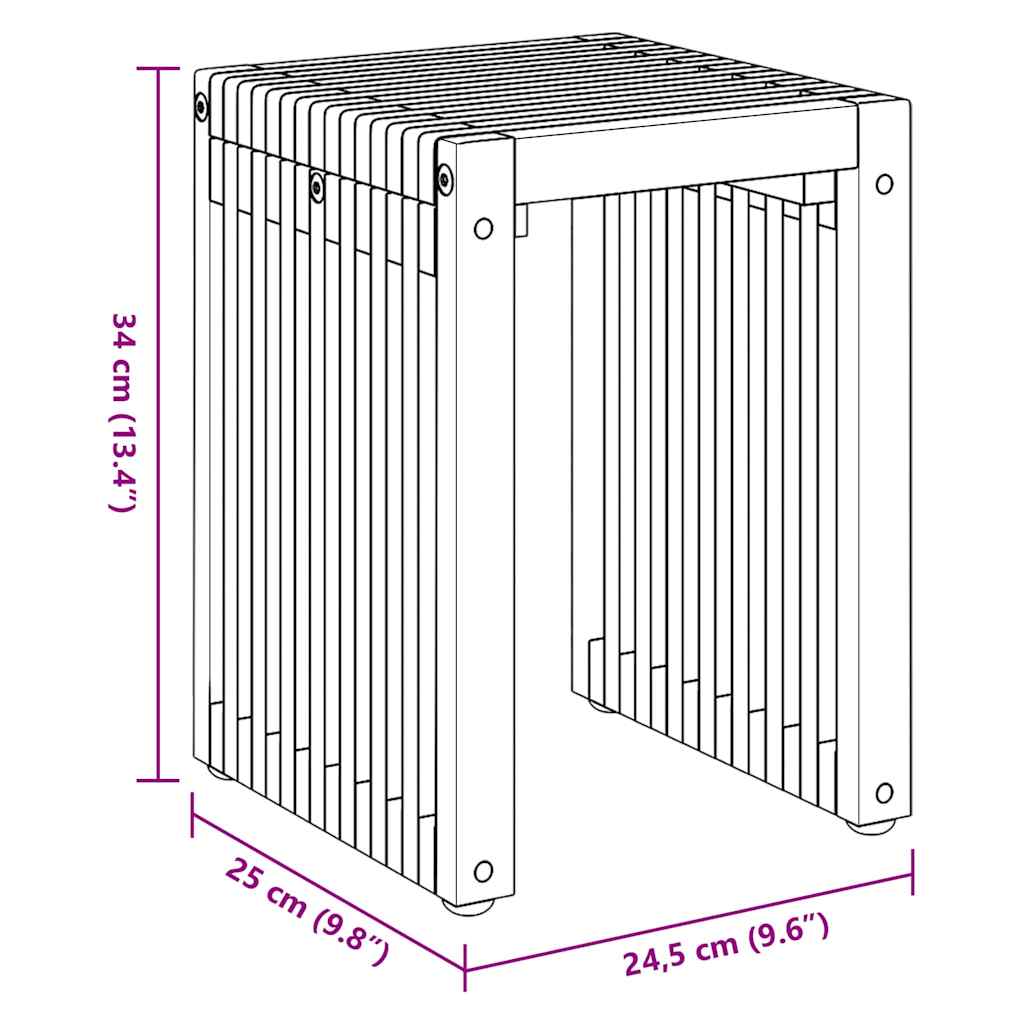 Nest of Side Tables Stackable 3 pcs Brown 33 x 44.5 x 51 cm