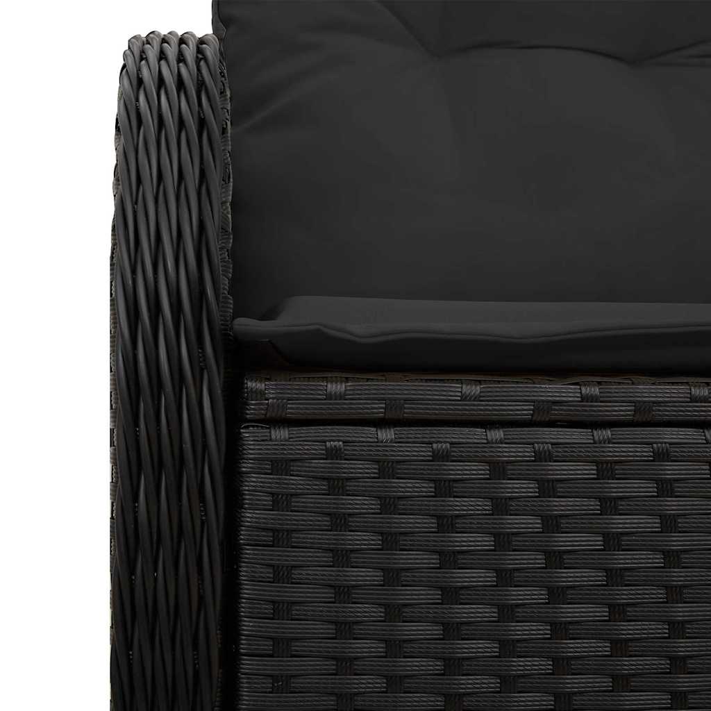 Garden Sofa Black 121 x 62 x 69cm Poly Rattan