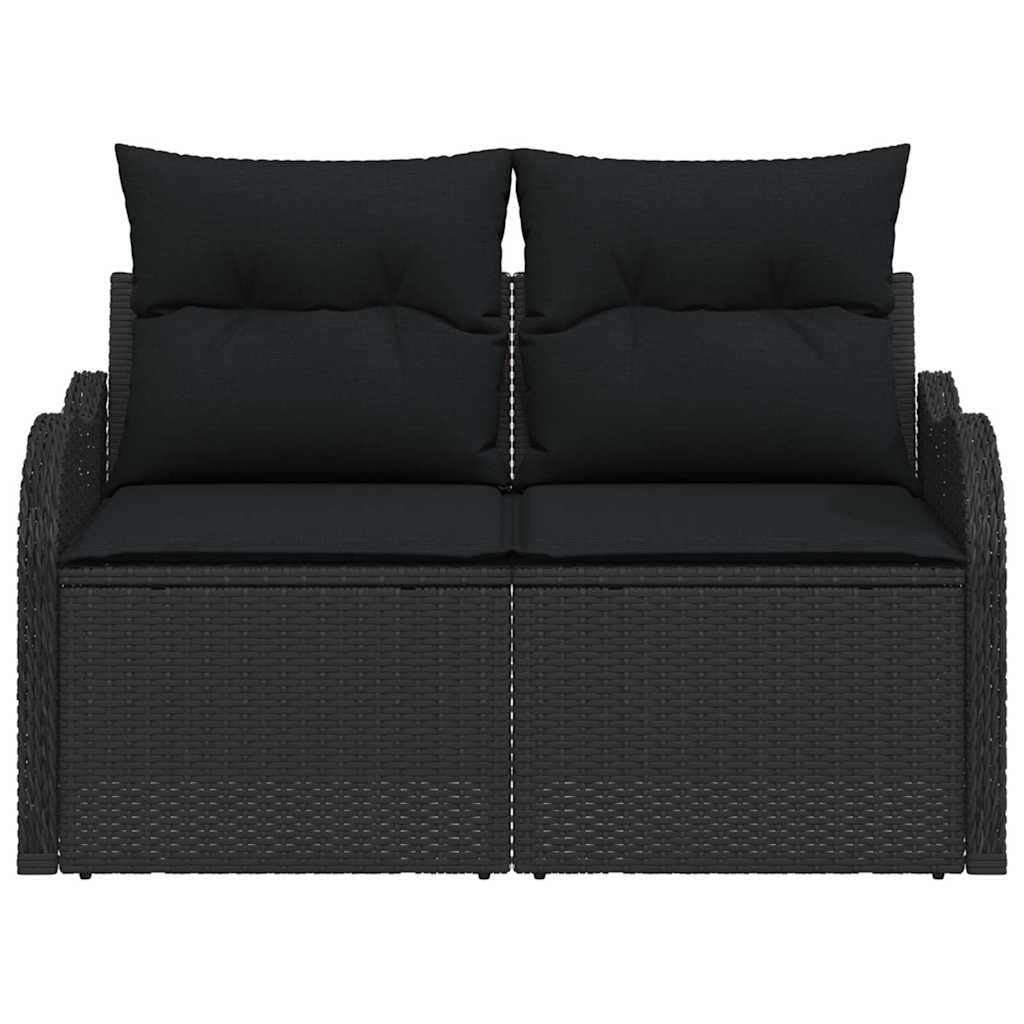 Garden Sofa Black 121 x 62 x 69cm Poly Rattan