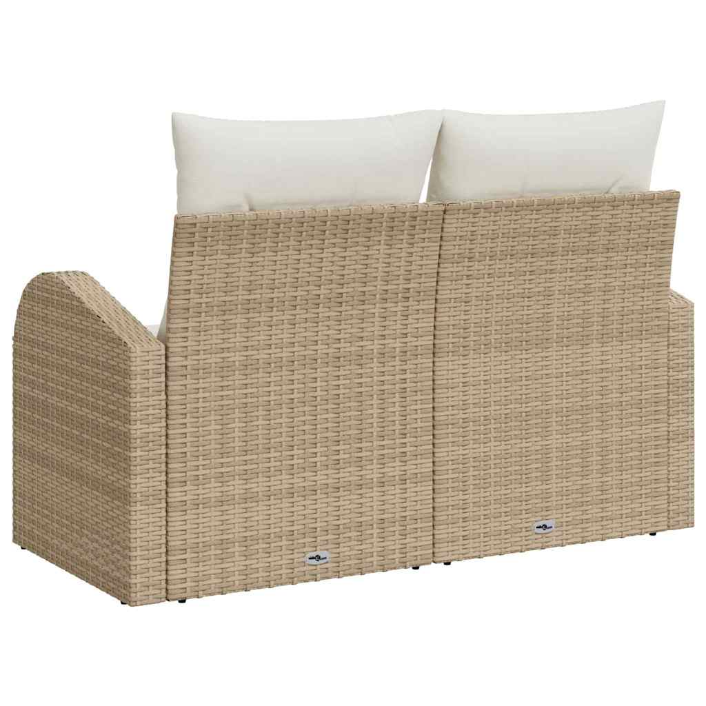 Garden Sofa Beige 124 x 62 x 69cm Poly Rattan