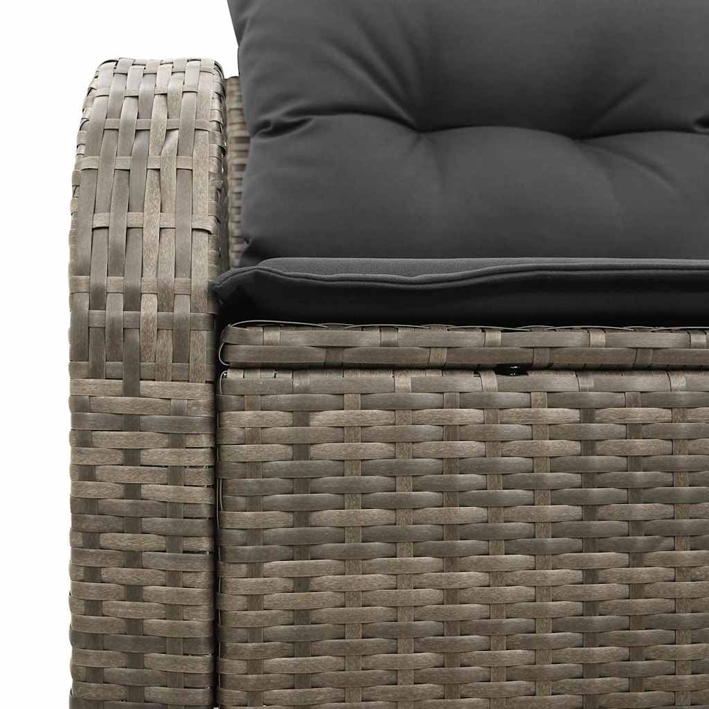 Garden Sofa Grey 124 x 62 x 69cm Poly Rattan
