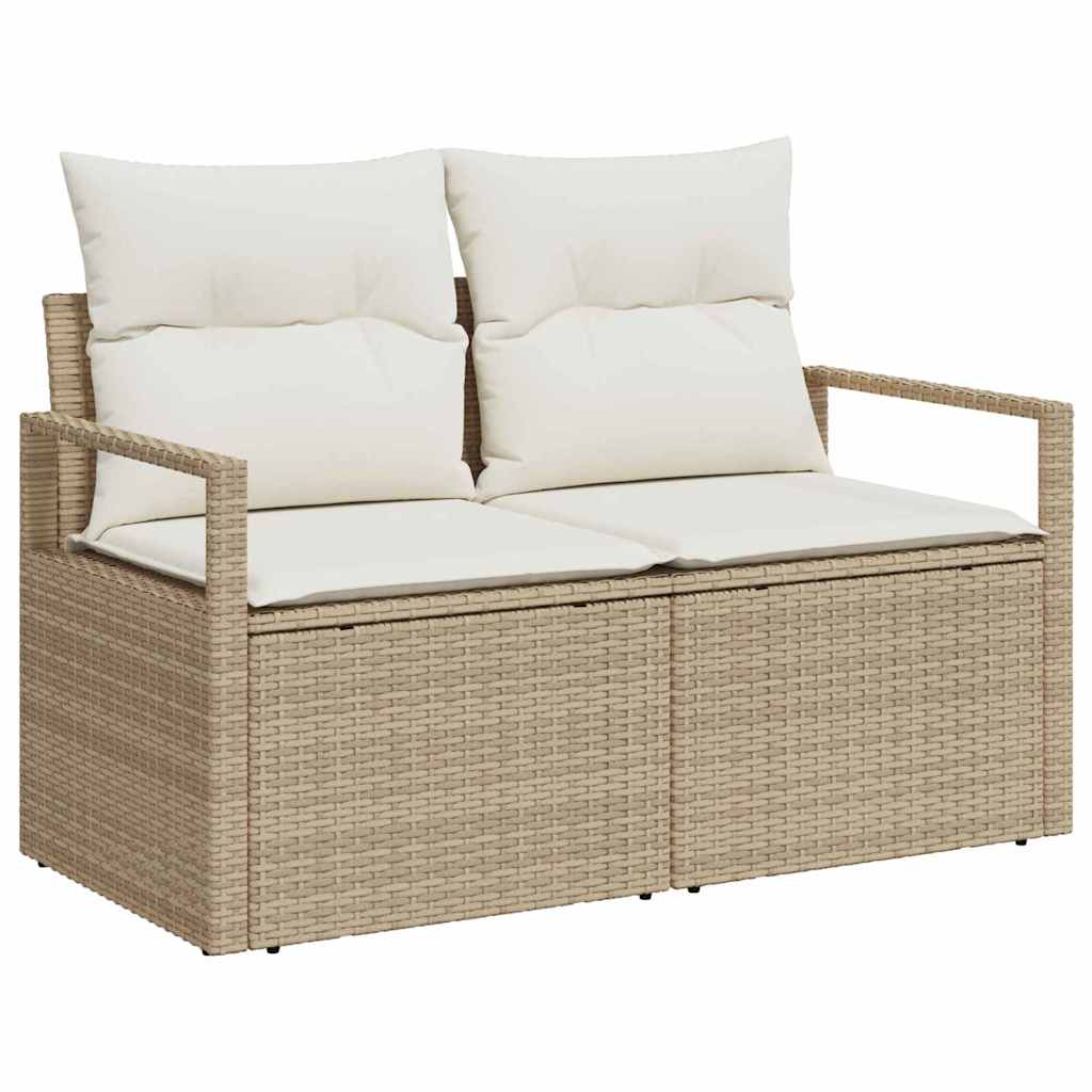 Garden Sofa Beige 120 x 62 x 69cm Poly Rattan