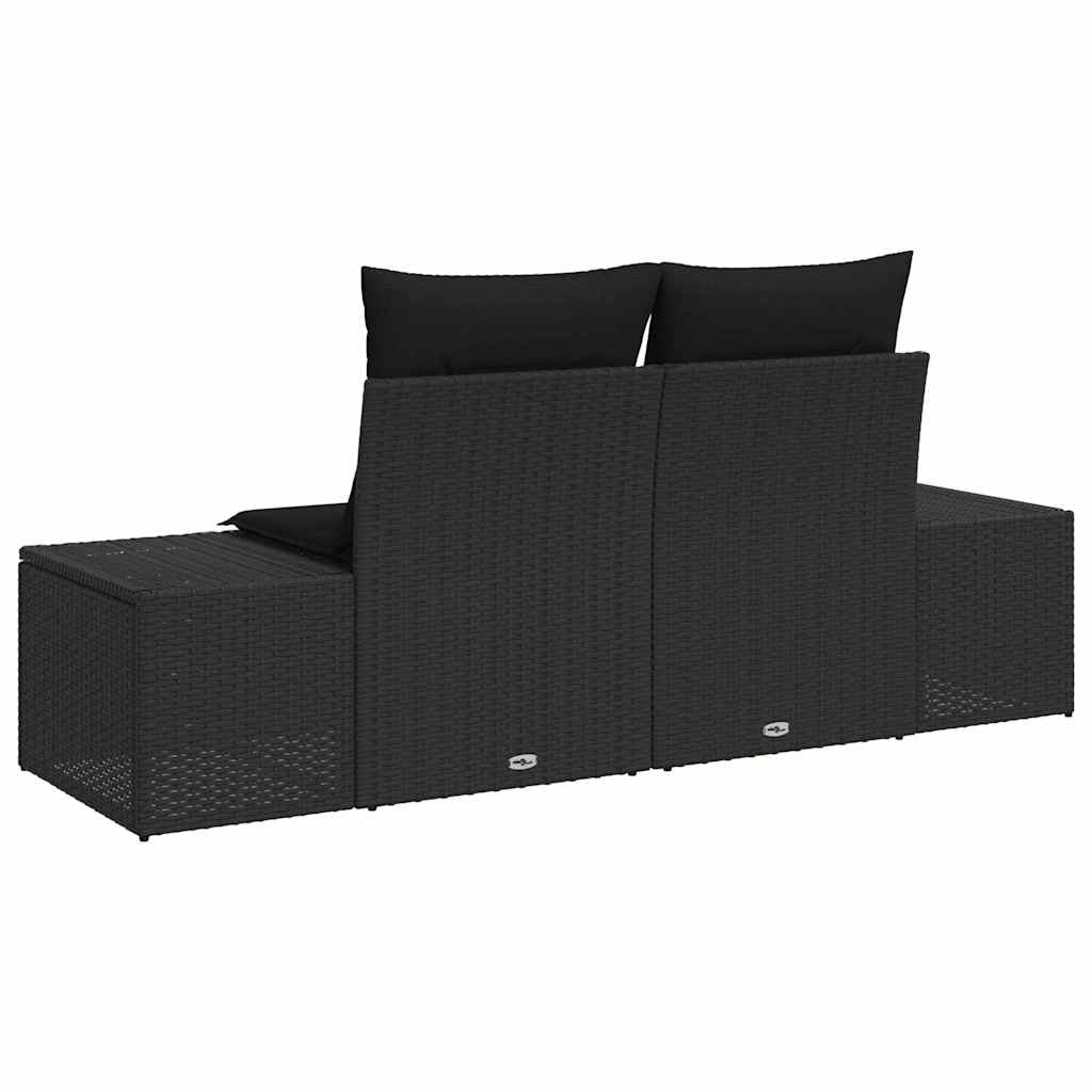 Garden Sofa Black 123 x 62 x 69cm Poly Rattan