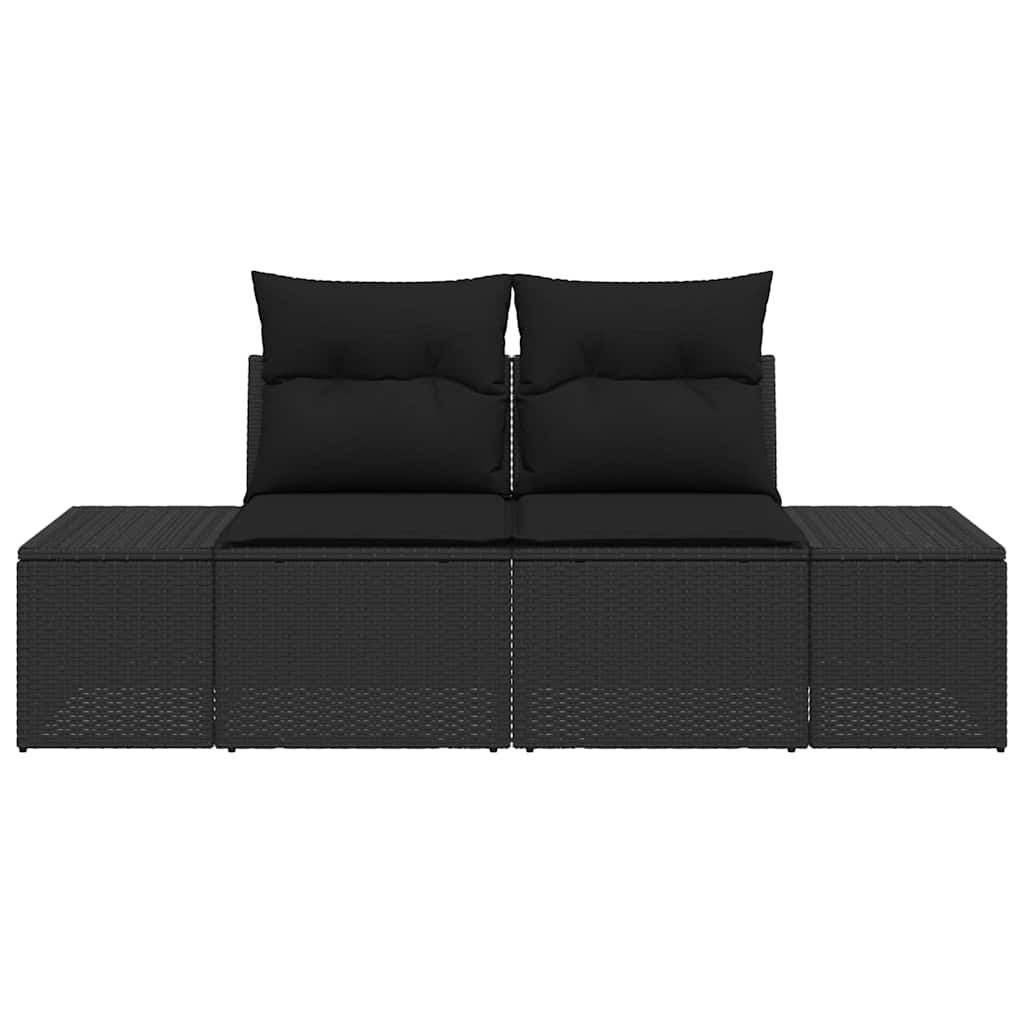 Garden Sofa Black 123 x 62 x 69cm Poly Rattan