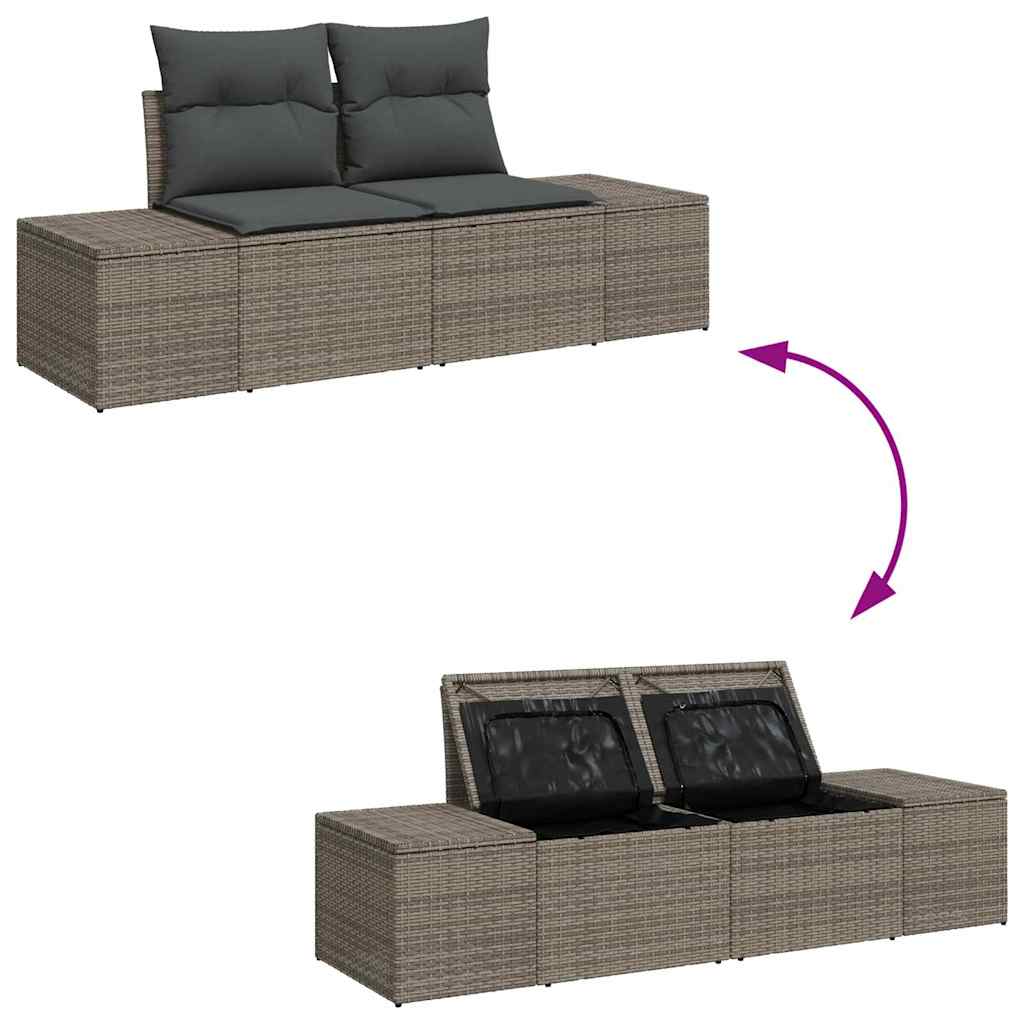 Garden Sofa Grey 123 x 62 x 69cm Poly Rattan