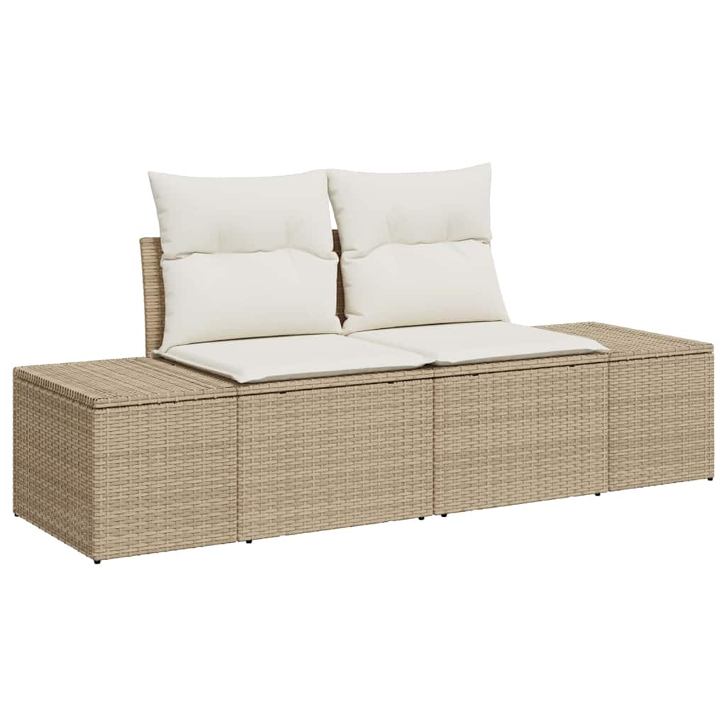 Garden Sofa Beige 123 x 62 x 69cm Poly Rattan