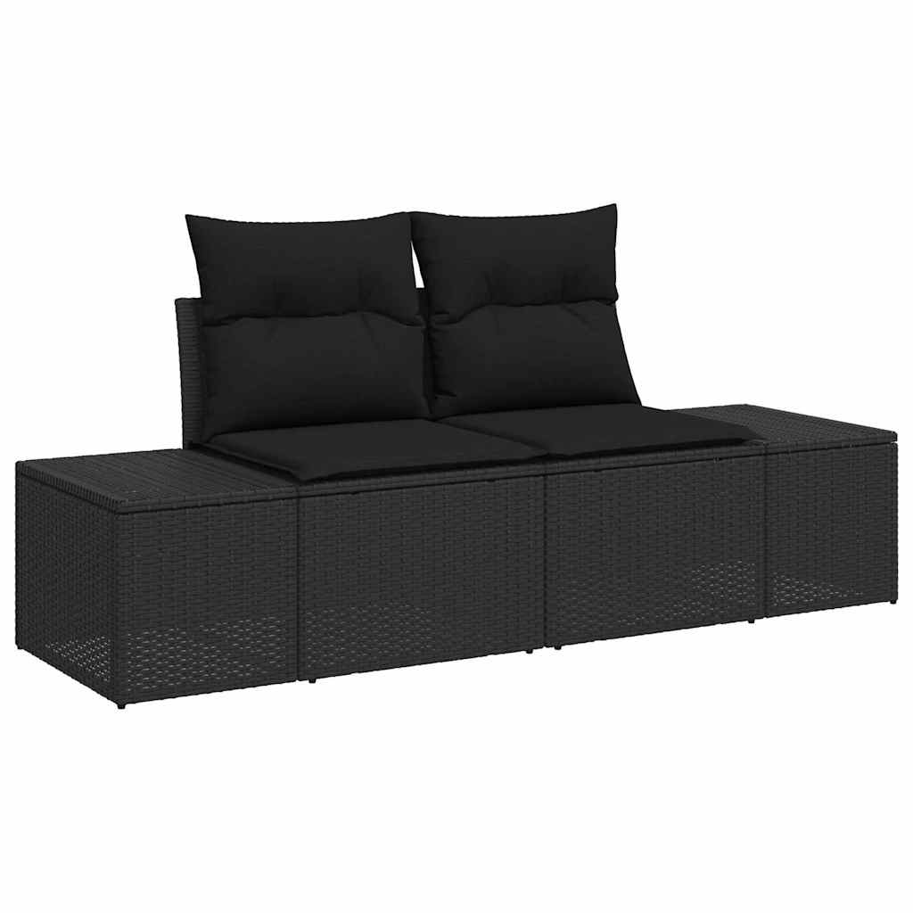 Garden Sofa Black 123 x 62 x 69cm Poly Rattan