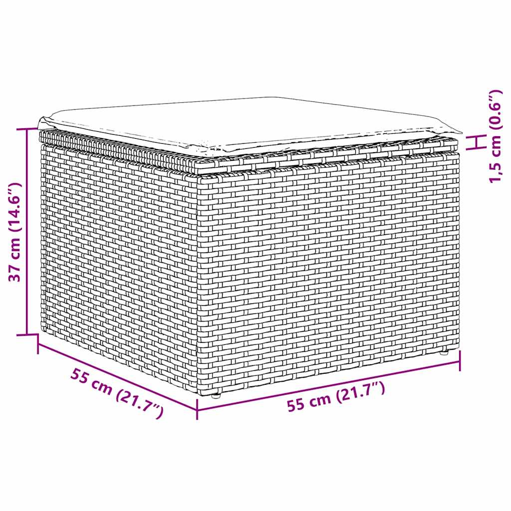 Garden Sofa Set with Cushion 4 pcs Grey Poly rattan