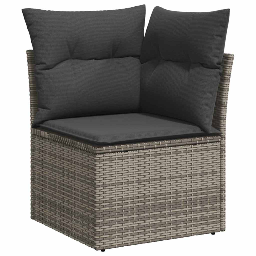 Garden Sofa Set 4 pcs Grey Poly Rattan