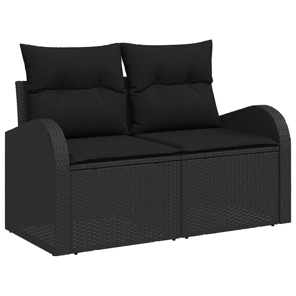 Garden Sofa Set 4 pcs Black Poly Rattan