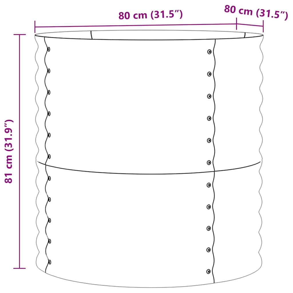 Garden Raised Bed Green 80 x 80 x 81 cm Steel