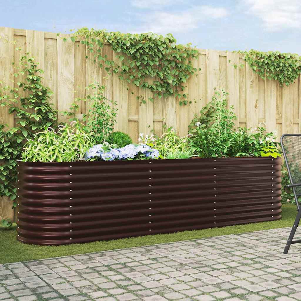 Garden Raised Bed Brown 320 x 80 x 81 cm Steel