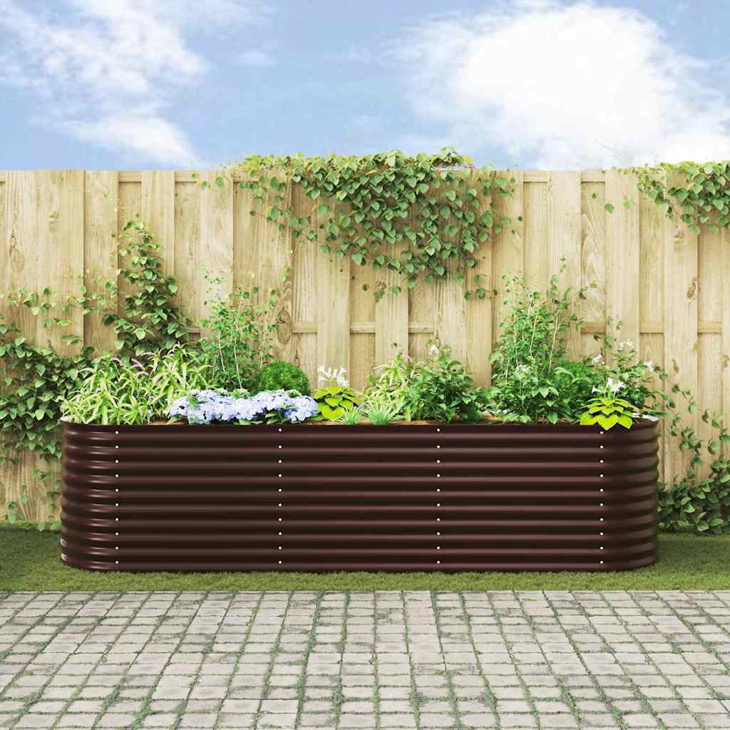 Garden Raised Bed Brown 320 x 80 x 81 cm Steel