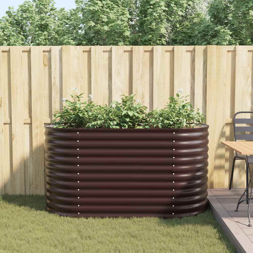 Garden Raised Bed Brown 160 x 80 x 81 cm Steel