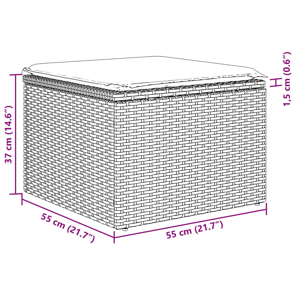 Garden Sofa Set with Cushion 4 pcs Black Poly Rattan