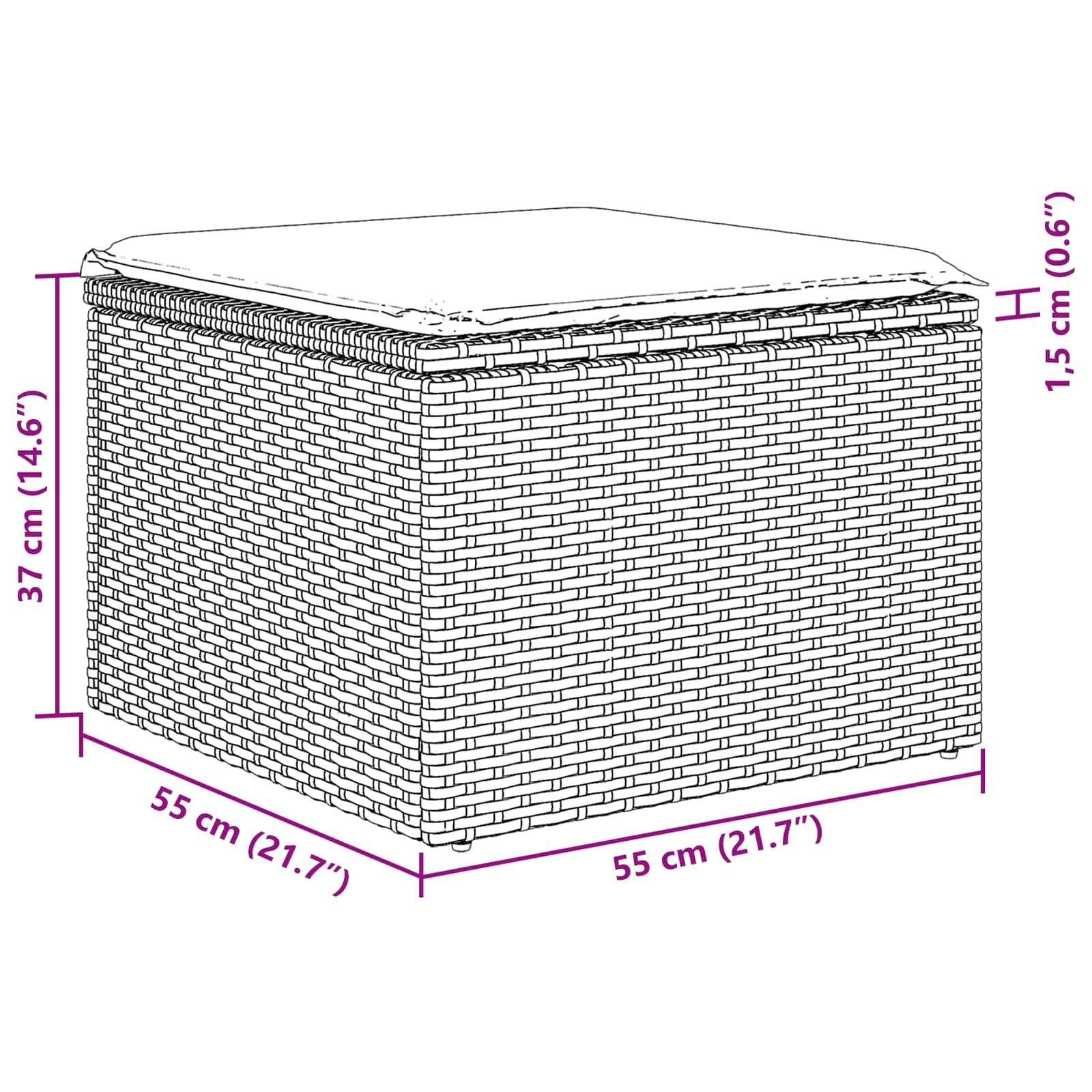 Garden Sofa Set with Cushion 4 pcs Black Poly Rattan