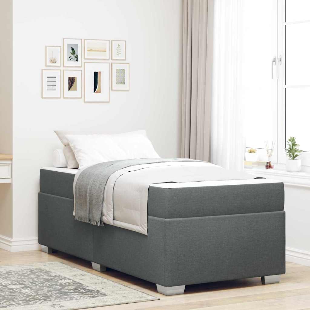 Bed Frame Dark grey 90 x 190 cm Fabric