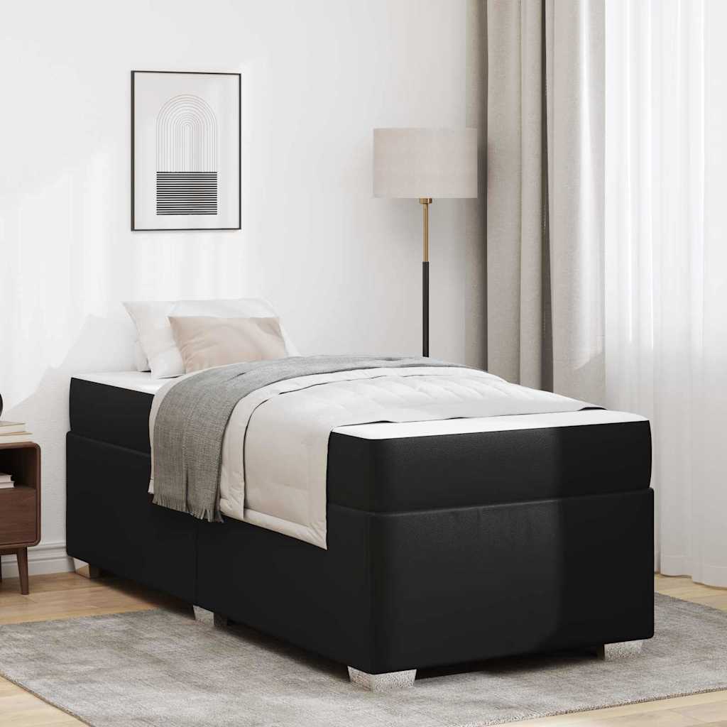 Bed Frame Black 90 x 190 cm Faux leather