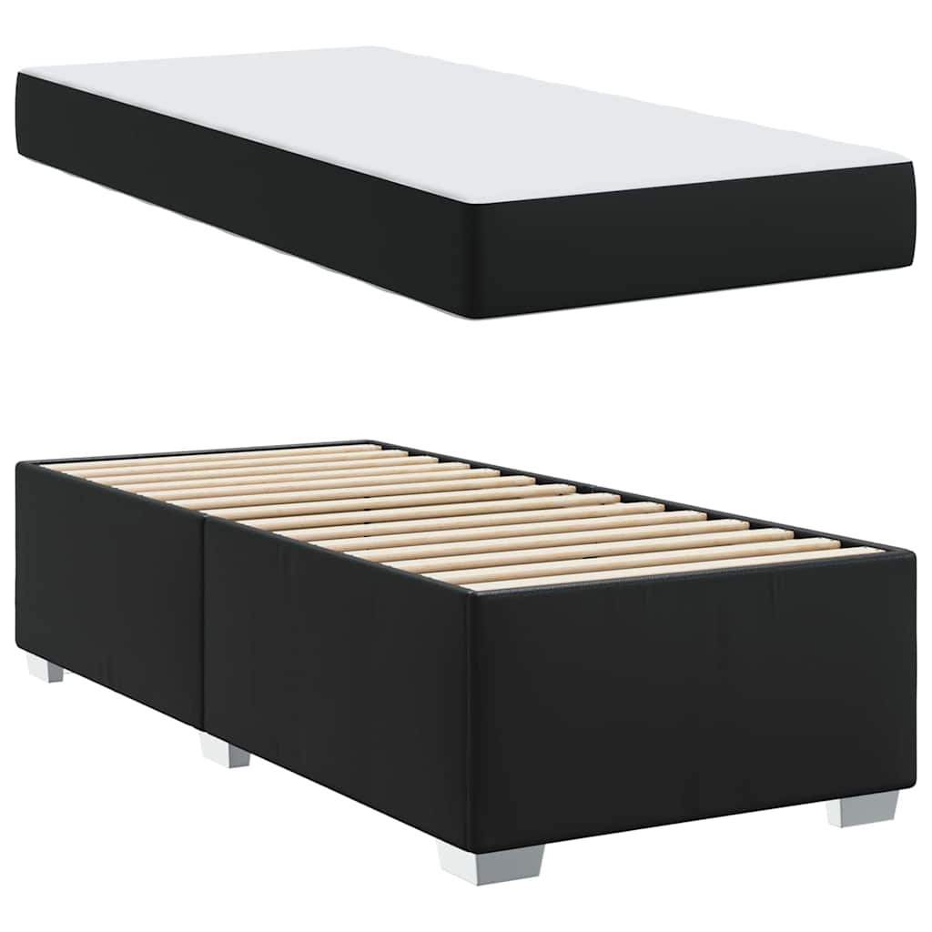 Bed Frame Black 90 x 190 cm Faux leather