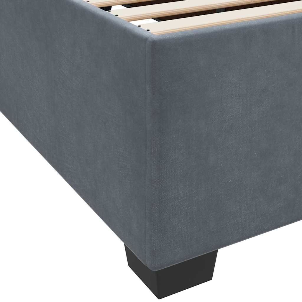 Bed Frame with Mattress Dark grey 90 x 190 cm Velvet