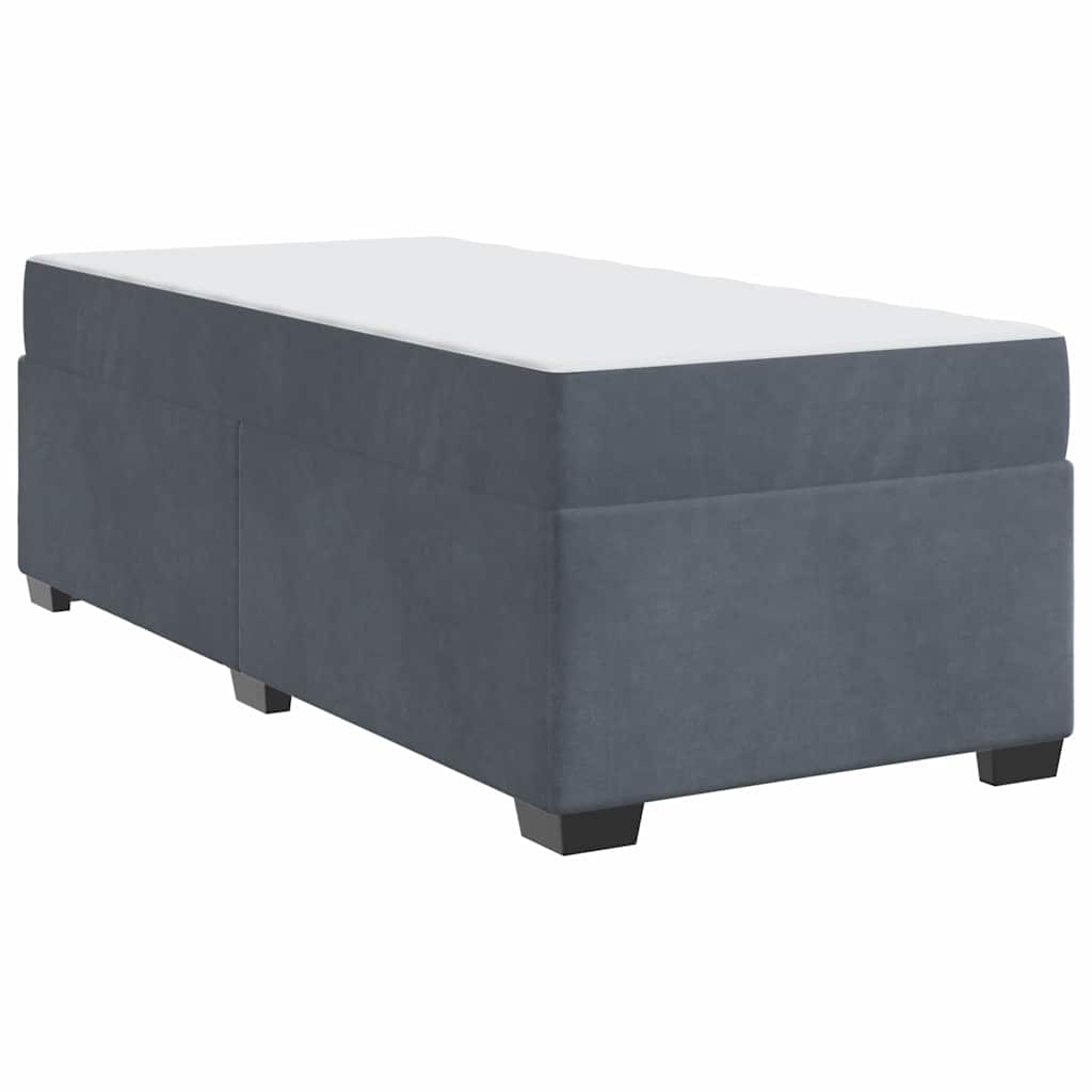 Bed Frame with Mattress Dark grey 90 x 190 cm Velvet