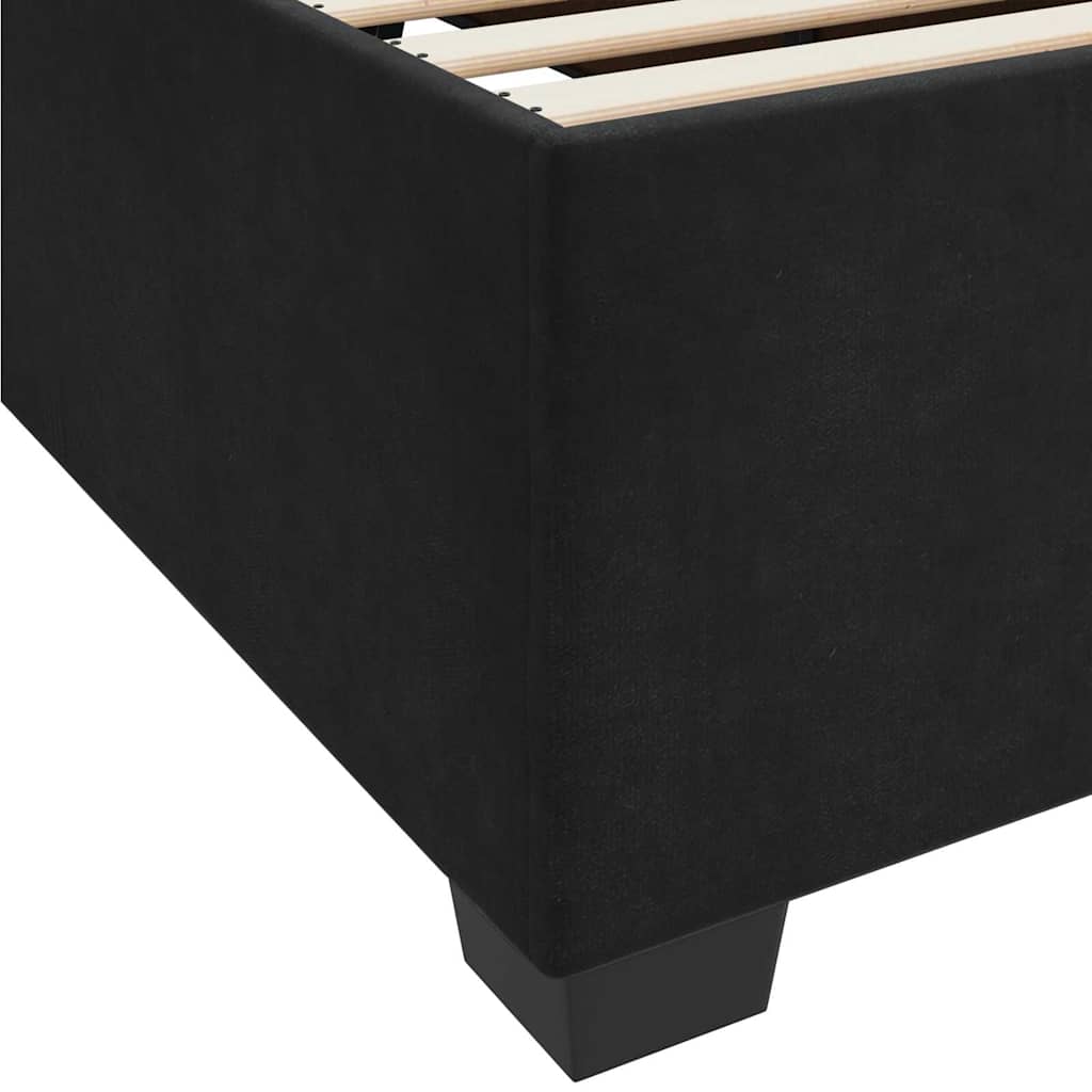 Bed Frame with Mattress with Mattress Black 90 x 190 cm Velvet