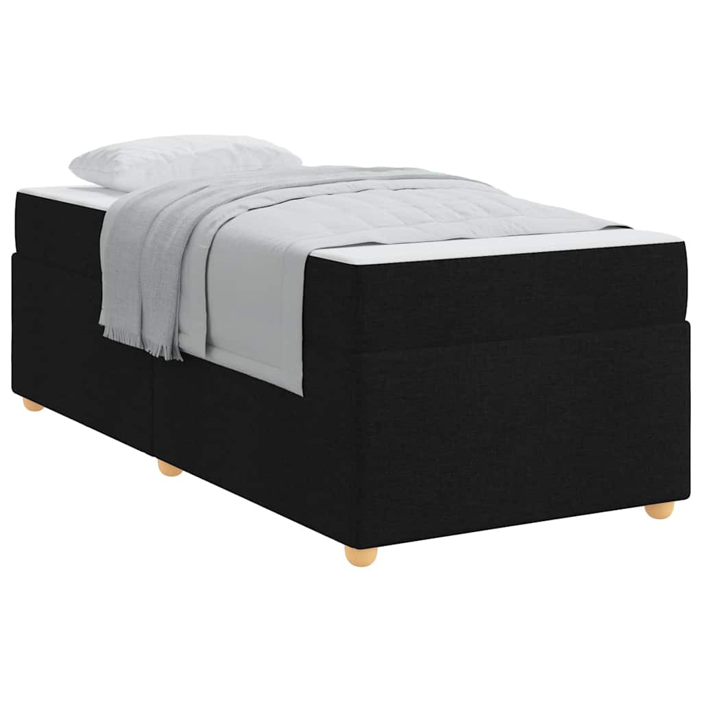 Bed Frame with Mattress Black 90 x 190 cm Fabric